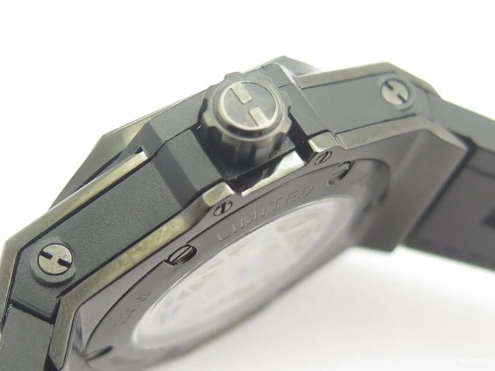 MIROTIME 0309 Portofino Automatic SS FKF 1:1 Best Edition White Dial RG Markers on Black Leather Strap A Stretchable 7141